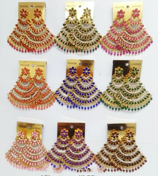 Praraj Jewels American Diamond Polished Ad Earrings, Packaging Type : Plastic Box, Plastic Packet, Carton box