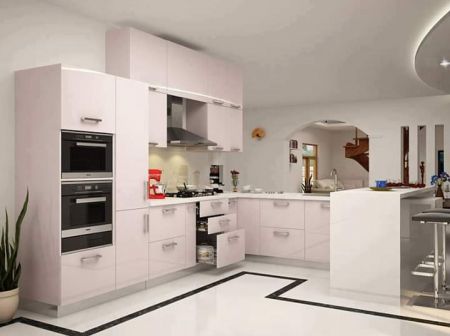 Particleboard Polished modular kitchen, Feature : Accurate Dimension, High Strength