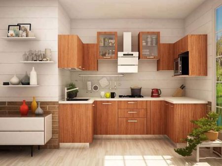 Particleboard Stylish U Shaped Modular Kitchen, Design : Designer