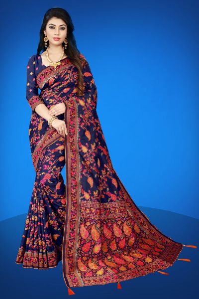 Lichi silk weaving Multicolour jacquard Saree