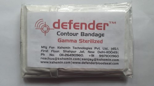 Cotton Defender Contour Bandage, for stopping heavy bleeding, Color : White