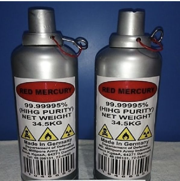pure red liquid mercury