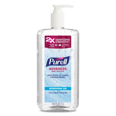 PURELL Advanced Hand Sanitizer Refreshing Gel 1 Liter Table Top Pump Bottle