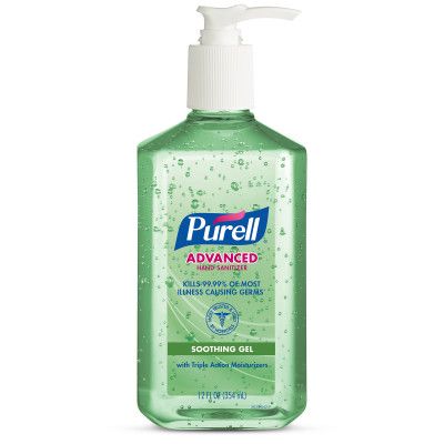 PURELL Advanced Hand Sanitizer Soothing Gel 12 Fl Oz Table Top Pump Bottle