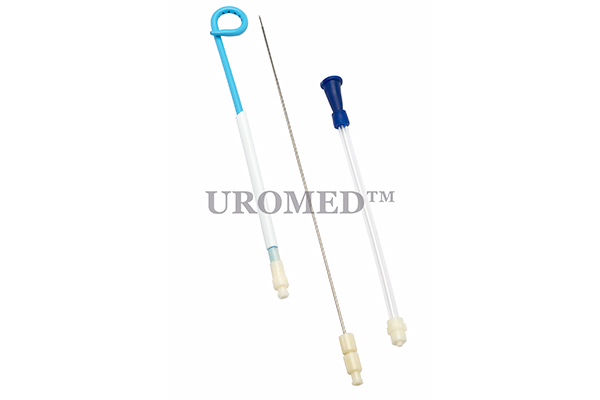 Pigtail Nephrostomy Drainage Catheter with Trocar, Length : 22, 30 cm