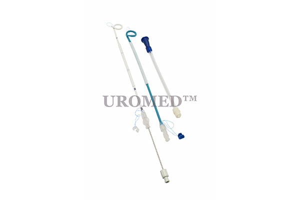 Radiology Pigtail Catheter with Safety Mechanism, Length : 22 – 30 cm