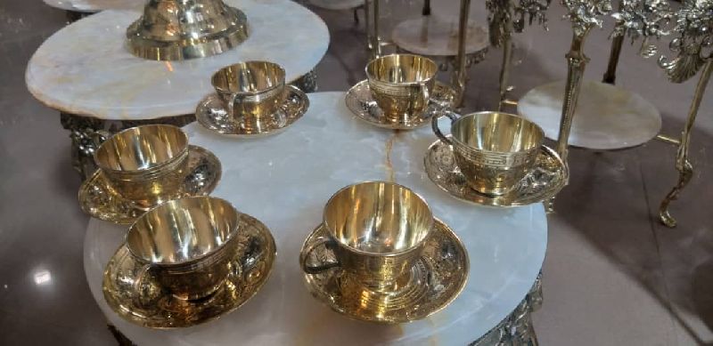 Brass Cup Plate Set, for Home Use, Hotels, Restaurant, Feature : Fine Finished, Heat Resistant, Light Weight