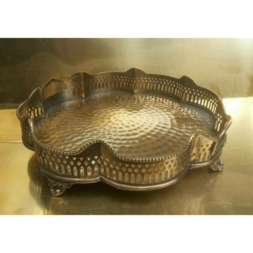 Polished Brass Serving Tray, Feature : Anti Corrosive, Dishwasher Safe, Gold Finish, High Quality