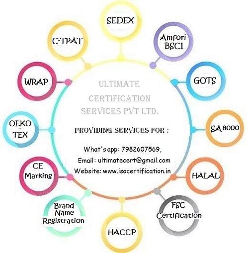 SEDEX, BSCI , WRAP, GOTS , C-TPAT Certification in Delhi .