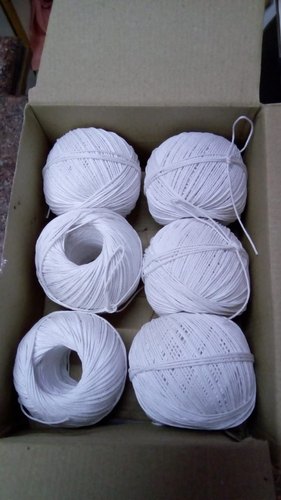Plain Glaze Cotton Yarn, Color : White