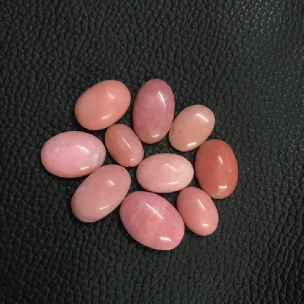 Oval Polished Natural PInk Opal Gemstone, for Jewellery, Size : Standard