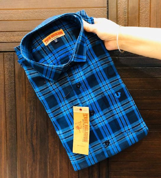 Cotton Checked Check Shirt, Size : L, M, XL, XXL, XXXL