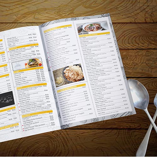 Menu Card Printing Services