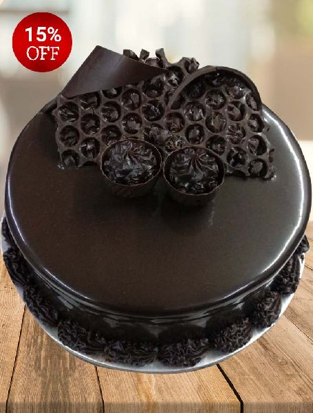 Round Double Choco Truffle Cake, Color : Natural