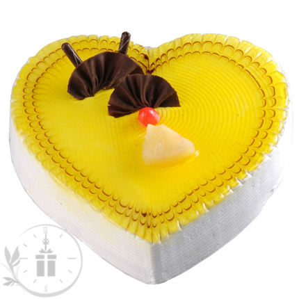 Heart Shape Pineapple Cake, Packaging Type : Paper Box