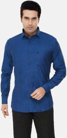Dark Blue Pure Cotton Formal Shirt