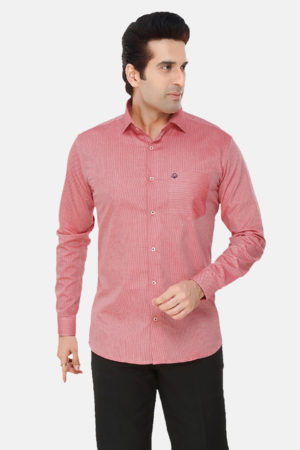Donzell Dark Pink Dotted Cotton Formal Shirt