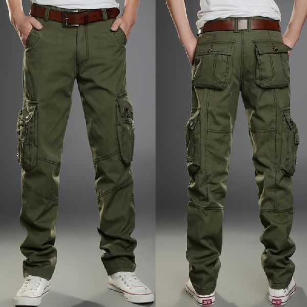 Men's Stone Brown Slim Fit Cuffed Cargo Trousers – Threadbare