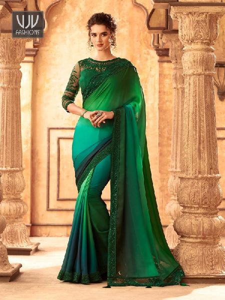 Green Color Silk Classic Designer Saree