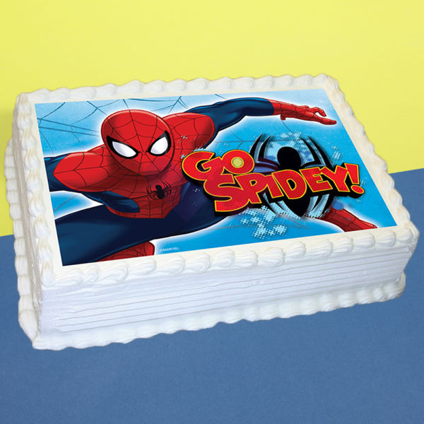 Spiderman Vanilla Photo Cake, Packaging Type : Curated Box, Paper Box