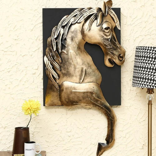 Gold Iron Horse Wall Hanging Wall Art