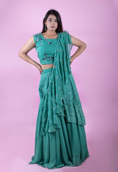 Pinu Wedding Wear Crop Top Type Gown Manufacturer In Gujarat India By Just Stitchy Id 5499033