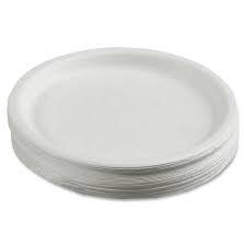 Round Themocol Disposable White Sitting Plates, for Serving Food, Pattern : Plain