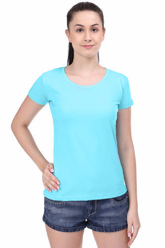 Cotton Women Round Neck T-shirt, Sleeve Style : Short Sleeve