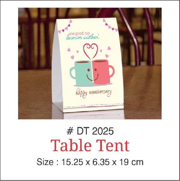 Paper Printed Anniversary Table Tent, Feature : Light Weight