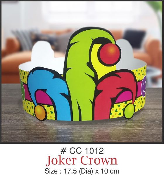 Signative Printed Paper Birthday Joker Crown, Style : Antique