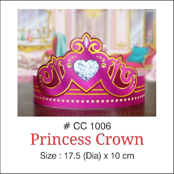 Signative Printed Paper Birthday Princess Crown, Style : Antique