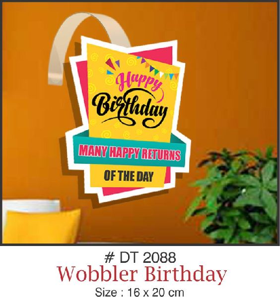 Signative Paper Door Wobbler Birthday, for Gifting, Color : Multicolor