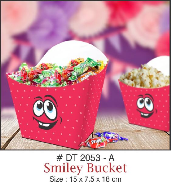Paper smiley bucket, Color : Red