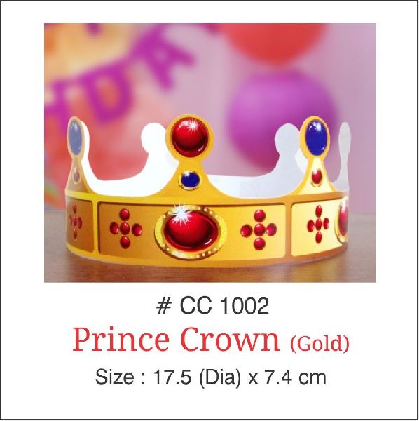 Signative Printed Paper Prince Crown (Gold), Style : Antique
