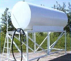 Non Polished Metal Service Tanks With Stand, Color : Black