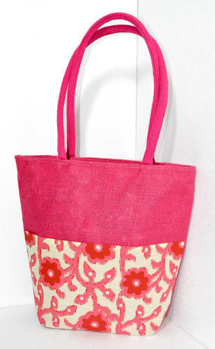 Printed Designer Jute Tote Bag, Closure Type : Zipper