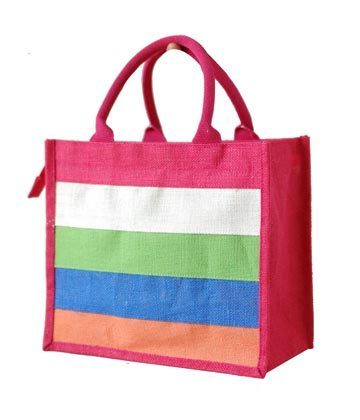 Stylish Jute Bag, for Shopping, Pattern : Striped