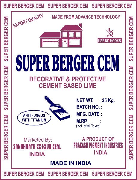 Super Berger Cement Paint, Color : White