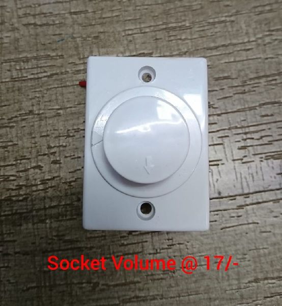 Manual Plastic Socket Type Fan Regulator, Color : White