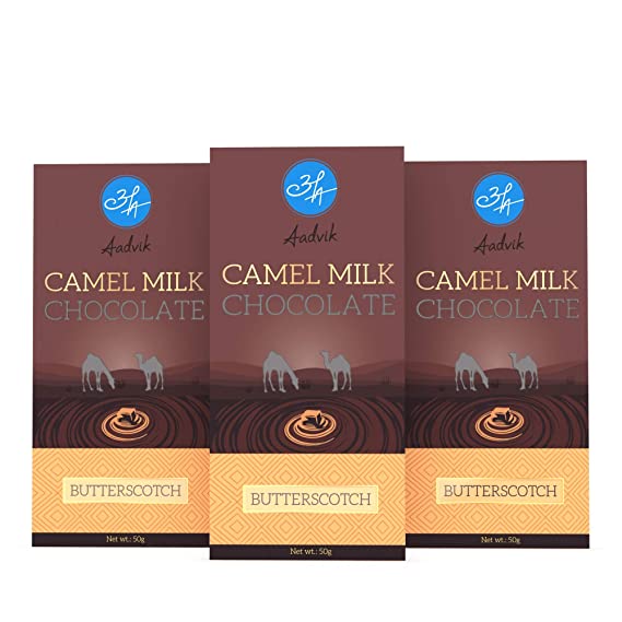 Aadvik Camel Milk Chocolate Butterscotch 50 Gram Bar