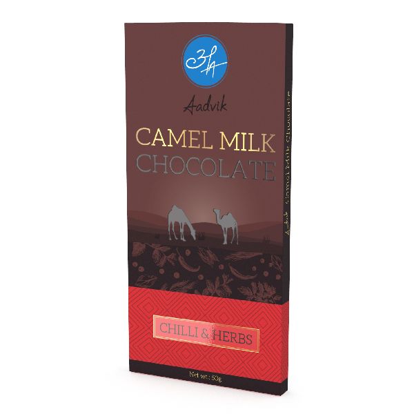 Aadvik Camel Milk Chocolate Chilli &amp; Herbs 50 Gram Bar