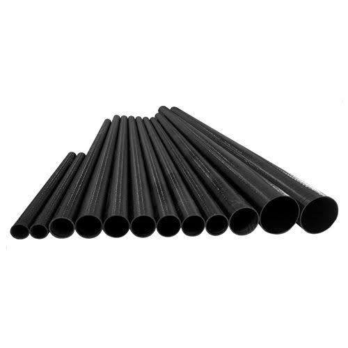 Filament Wound Carbon Fiber Tube, for Gas Handling, Color : Black
