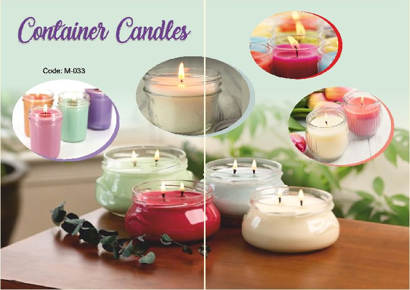 Round Paraffin Wax Container Candles, Technics : Handmade