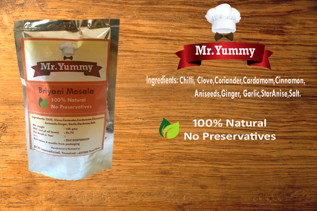 Mr.Yummy Natural biryani masala, Certification : FSSAI