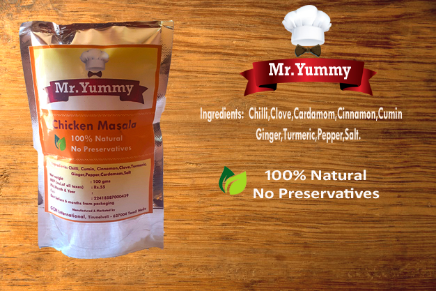 Mr.Yummy Natural chicken masala, Shelf Life : 9months