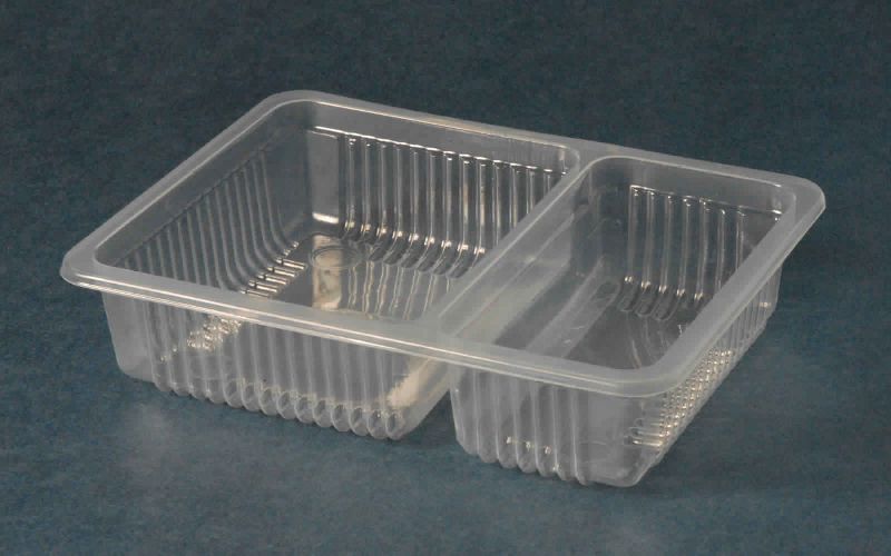 Two Portion 500 ml Disposable Tray