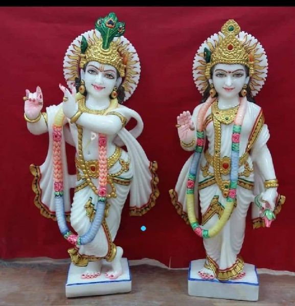 Marble RadhaKrishna Colour  Statue