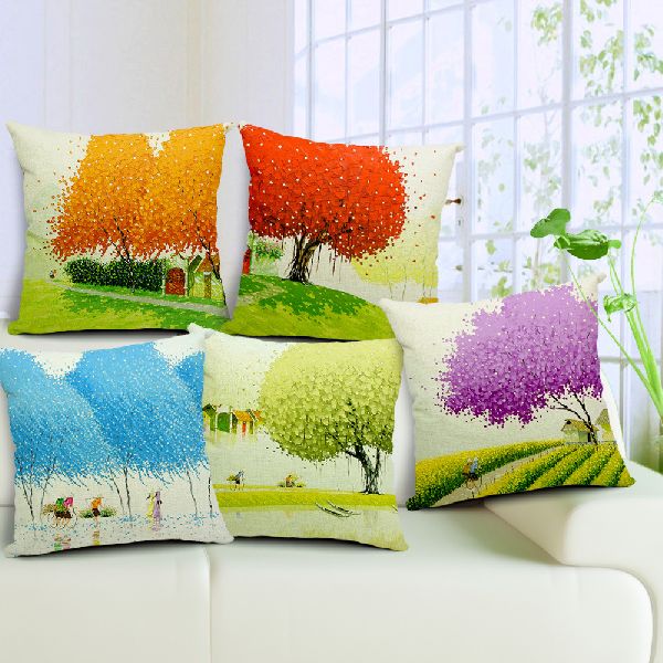 Square Digital Printed Cushion Cover Set, for Bed, Sofa, Size : 40cm X 40cm, 50cm X 30cm