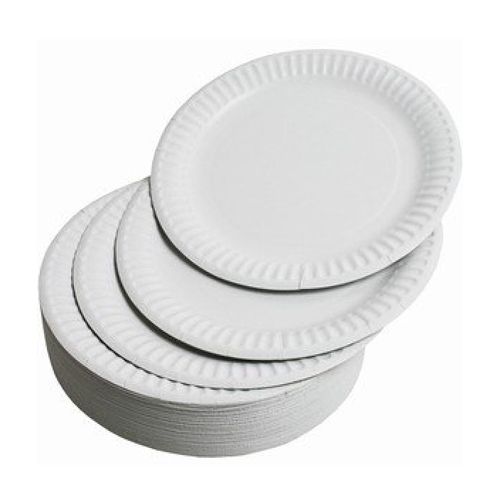 Round Disposable White Paper Plates, for Event, Party, Size : 6 Inch