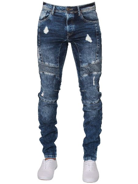 Denim Ripped Mens Designer Jeans, Feature : Color Fade Proof
